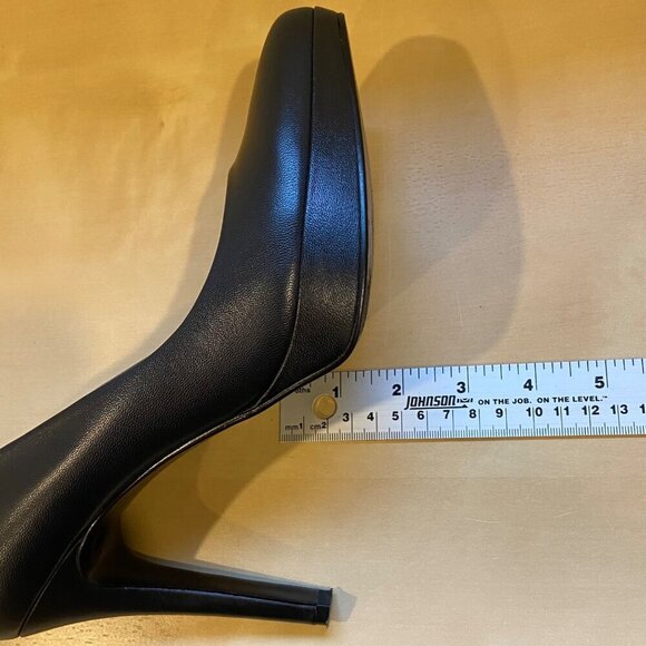 Marc Fisher Black Leather Platform High Heels s - Womens Size 9.5 - Picture 14 of 16